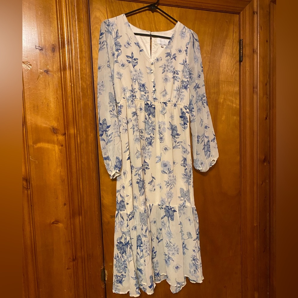 Blue floral dress